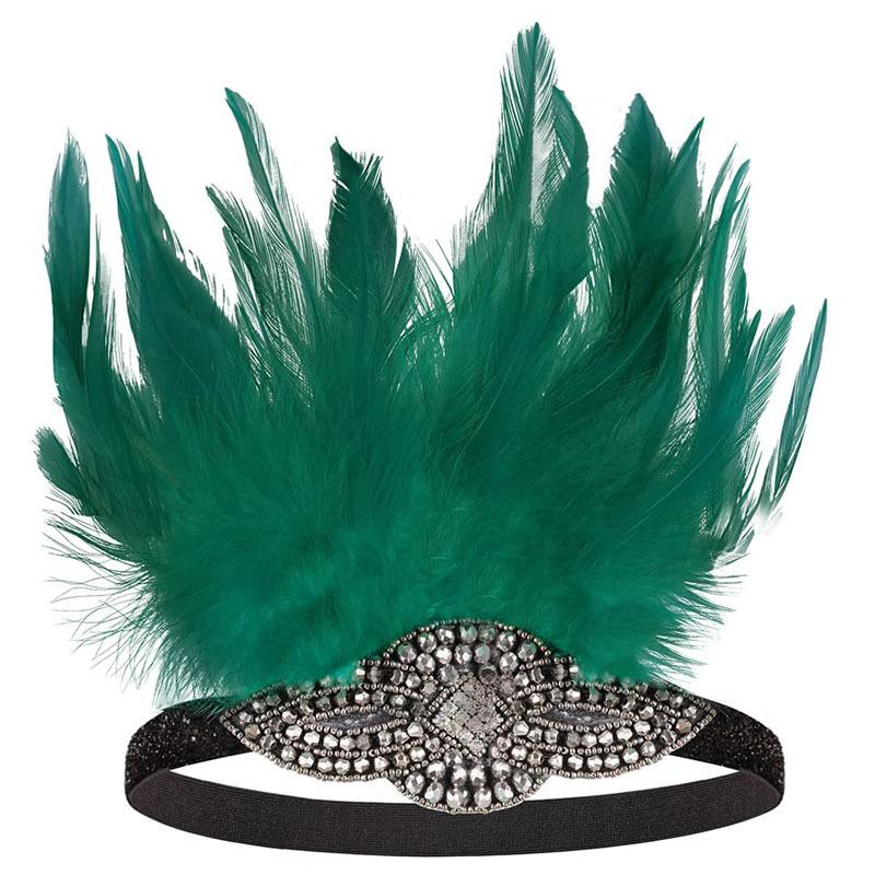 Retro Gatsby Dance Party Feather Headband Accessories