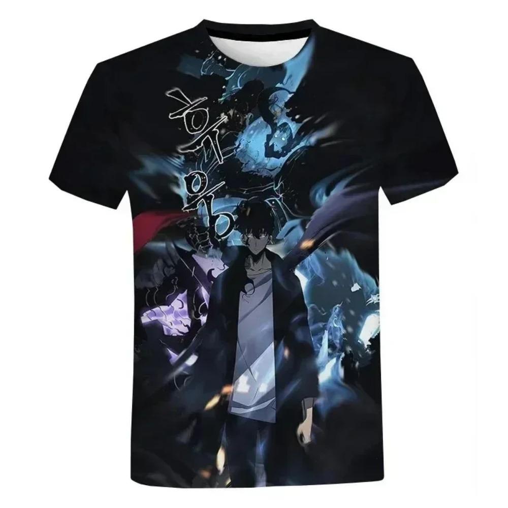 Korea Solo Leveling Anime Comics 3D Print Role Hobby Clothing Short Sleeve T-shirt Oversized Top Quick-drying Tee Animation Fans