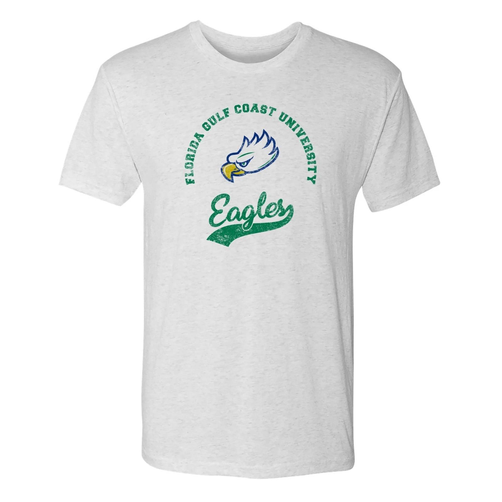 FGCU Eagles Retro Script Triblend T-Shirt - Heather White M