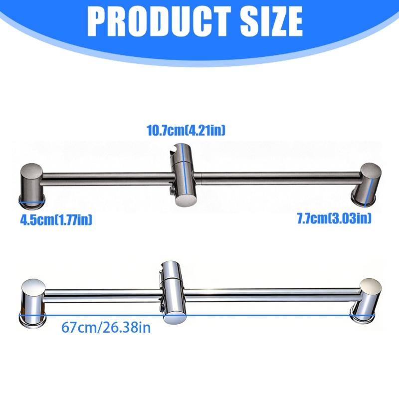 Wall Mounted Sliding Shower Poles Handheld Sprayer Bracket Included Adjustable Height Steel Easy Installs for Flexible Use