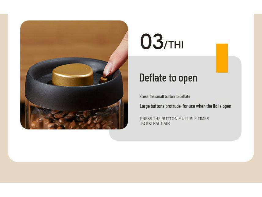 High Borosilicate Glass Coffee & Tea Vacuum Storage Jar