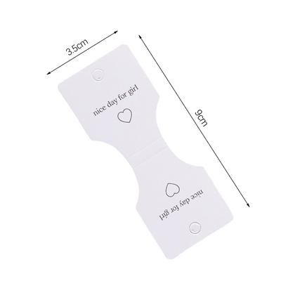 50Pcs Half Folded Card Hair Accessories Cardboard Display Card Labels Hair Rope Packaging Card Hanging Tag Cardboard Label