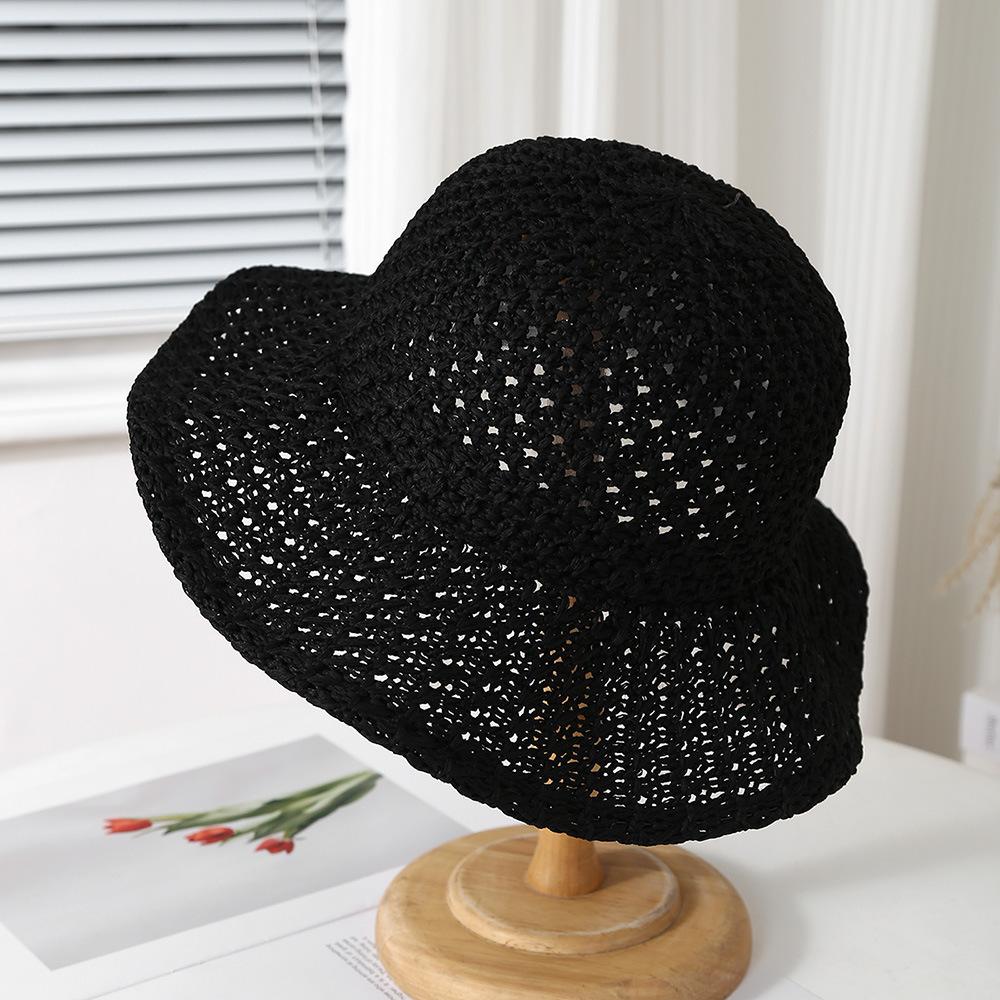 Women's Summer Fisherman Hat Breathable Sun Protection Foldable Wide Brim Beach Sun Hat for Outdoor Travel Fashion Accessories