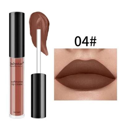 Lippen Wasserdicht Flüssiger Lippenstift Make-Up Matt Samt Rot Sexy Kosmetik 6 Farben Langanhaltende Glasur 1 Stück Gloss, 04