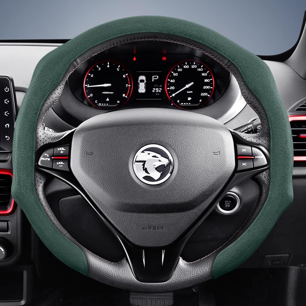 Suitable for Proton Premium Suede Snap-On Steering Wheel Cover, Non-Slip and Durable, Available for Saga X50 S70 Persona X70 E.Mas 7 5 Iriz X90 Round 