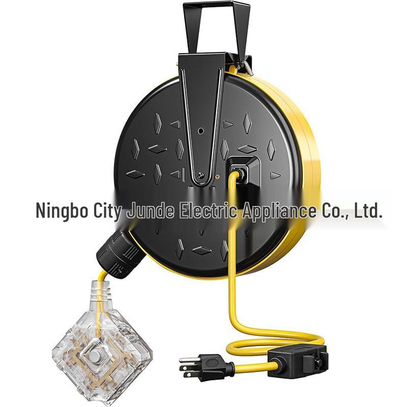 

30-Foot Retractable Extension Cord Reel with 6 Grounded Outlets, Twist-Lock Plug, and 10-Amp Circuit Breaker