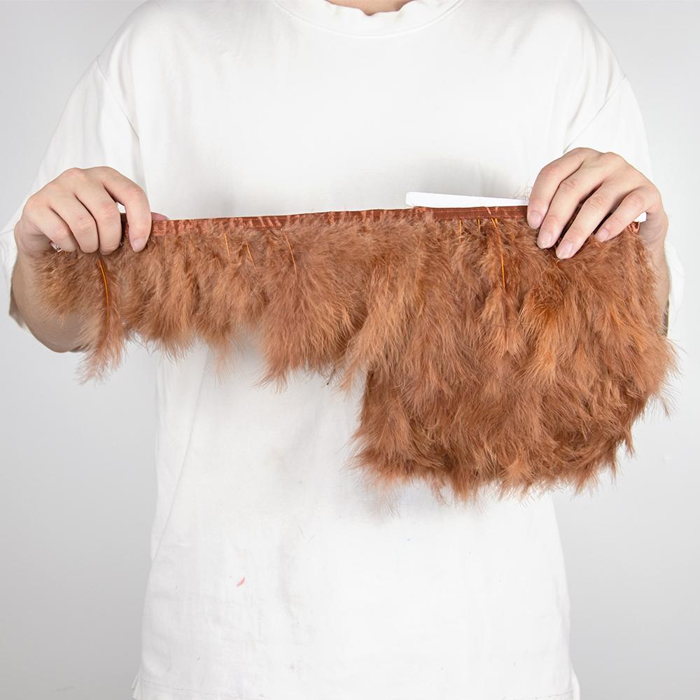 1Meters Turkey Feather Trim Fringe 10-15CM Marabou Feathers Ribbon White Black Feather On Tape Sewing Trimmings Clothes Dress