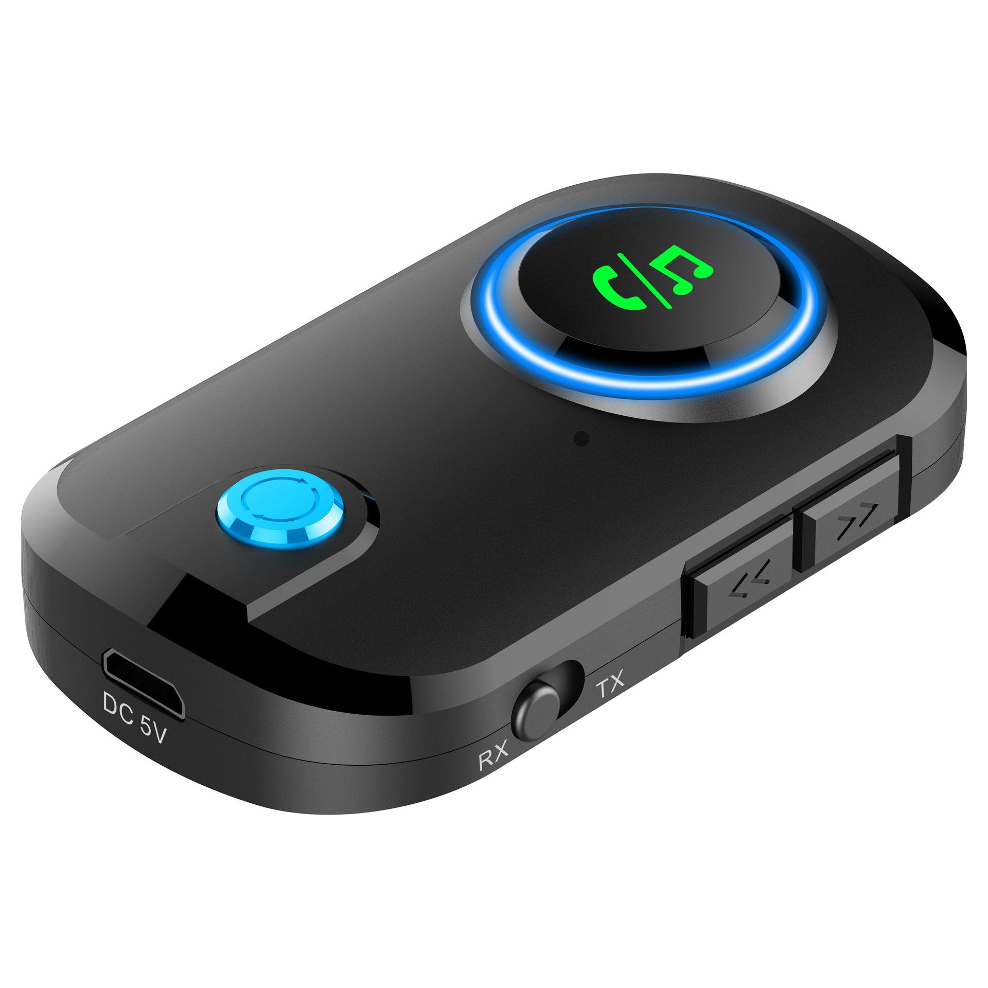 

BT-T3 2 in 1 Bluetooth-compatible 5.0 Receiver Transmitter 3.5mm Aux Car Wireless Audio Adapter for Speaker PC TV Headphones Type A