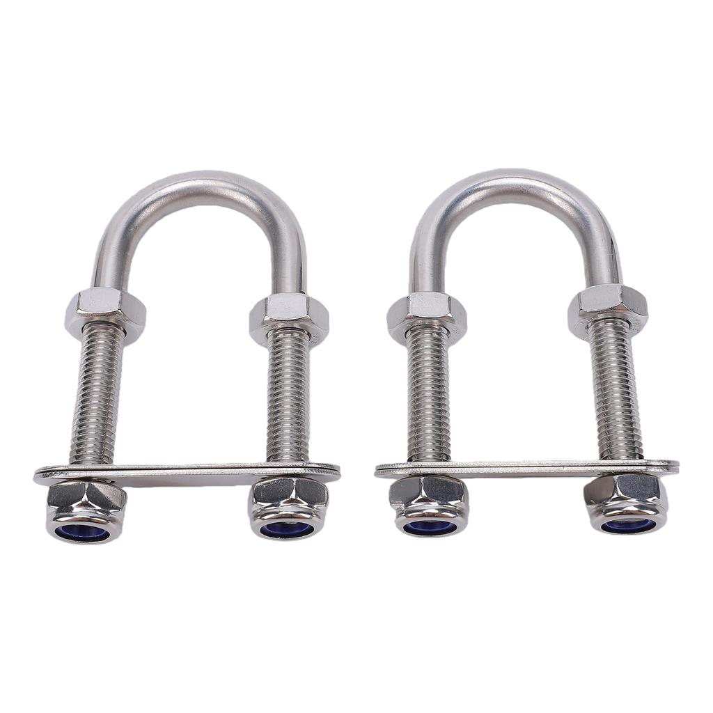 2PCS Boat U Bolts Stainless Steel Marine Boat Stern Bow Eye Tie Down U Bolts Rigging