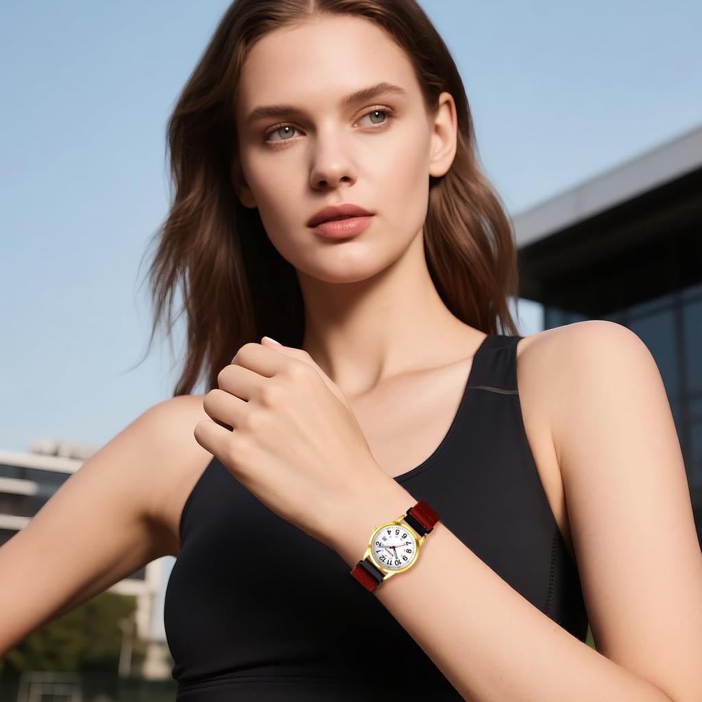 Woven 24 Arabic Adjustable Large Quartz for Casual Day Men's Wristwatch, Strap, Waterproof, Hours Numerals, Analog, Length, Clear, Calendar, Scale,