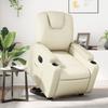 Vidaxl Reclining Chair with Electric Stand-up Function, Cream, Eco-leather