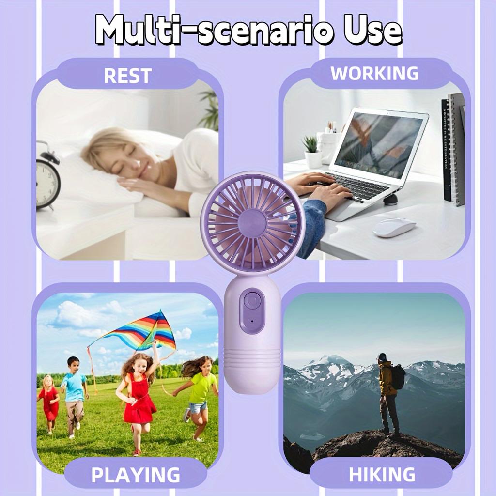 USB Mini Rechargeable Portable Fan with 3 Speeds, Handheld Fan for Gift Choice, Perfect For Office, Outdoor, Travel, Camping