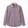 Langsaha Women's Loose-Fit Plaid Long-Sleeve Casual Shirt