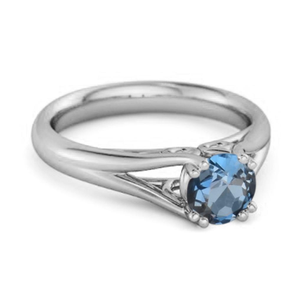 Elegancki pierścionek z topazem London Blue - Srebro Sterling 925