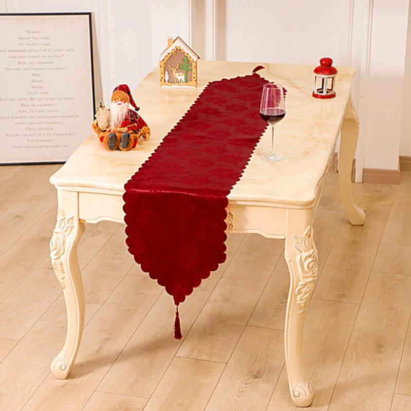 1PCS 180×34cm, DIY Table Mat Jacquard Decoration Cloth Tea Flag Christmas Table Flag High Quality New Year