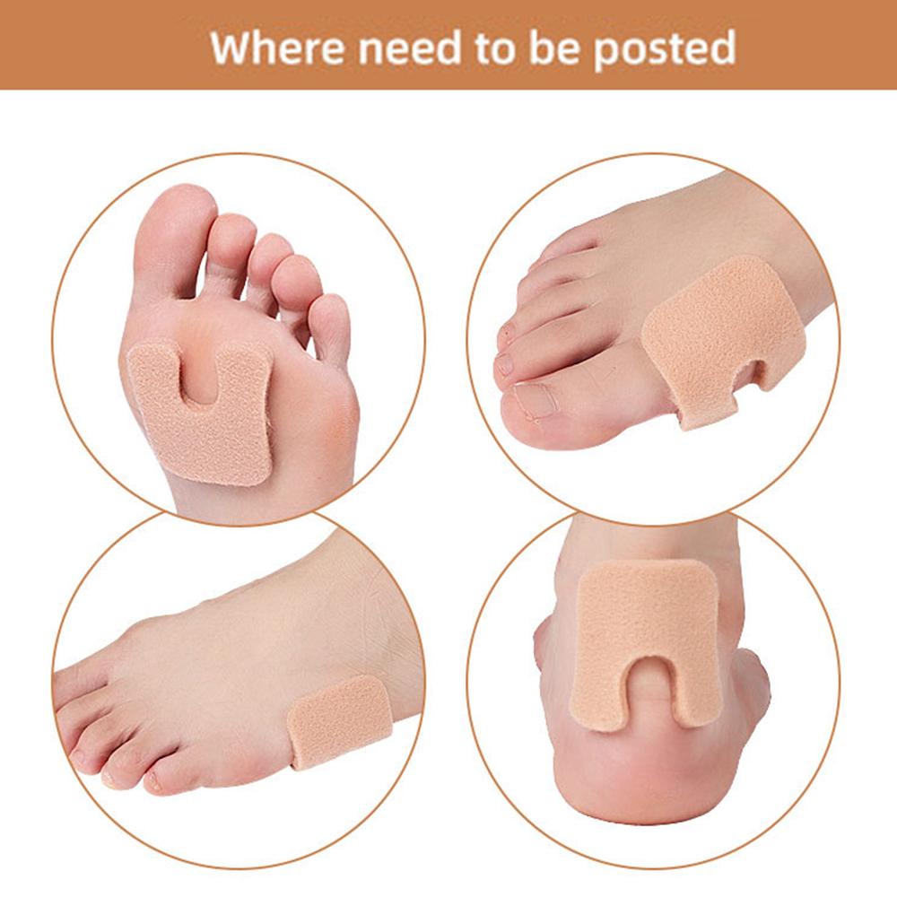 24Pcs U-Shaped Felt Callus Pads Self-Stick Adhesive Soft Pad Foot Cushions Set