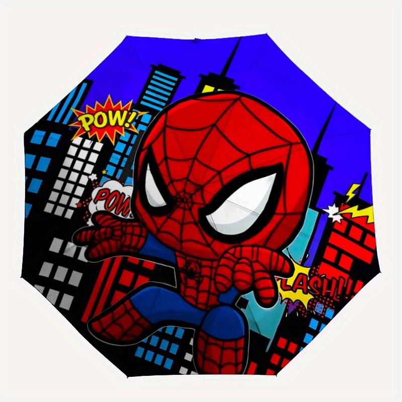 

1pc Spider-Man Automatic Folding Umbrella: Compact 8-rib Design Cartoon Travel Companion for Outdoor, Casual Accessory