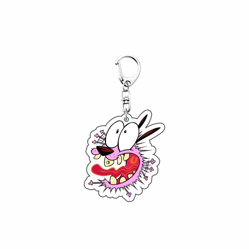Desen animat „Courage the Cowardly Dog” 6 cm Acrilic Expresie drăguță Set Chei Rucsac Agățătoare Decorațiune Colecție Cadou pentru Fani 6 cm gray