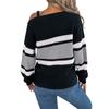 Women Off-Shoulder Knit Jumper Mock Neck Long Sleeve Pullover Sweater Loose Knitwear Tops