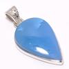 Naturalny Kamień Opal Niebieski Ręcznie Robiony Srebro Próby 925 Wisiorek 1,50" U8z70