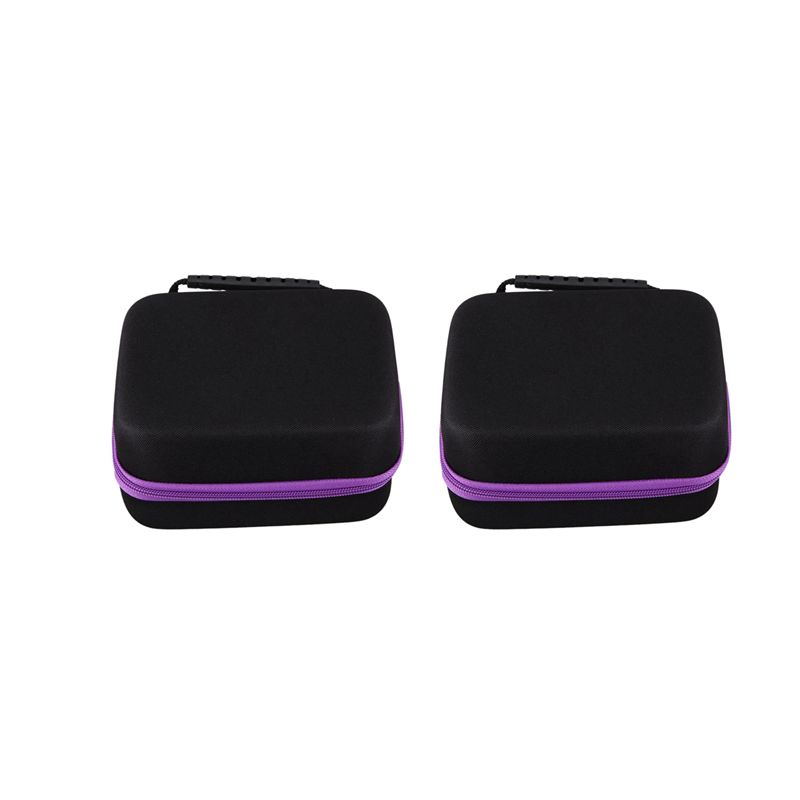 

A84E-2X 6Colors Essential Oil Case 30 Bottles 10Ml Perfume Oil Essential Oil Box Travel Portable Bag Purple