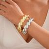 Metallic Glossy Spiral Geometric Opening Bracelet Fashion Bracelet