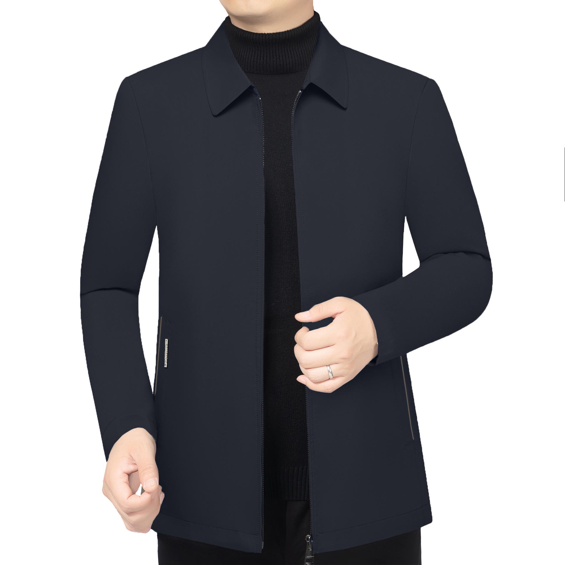 

2025 Men s Cotton-Padded Winter Casual Jacket - Thick, Warm Outerwear for Middle-Aged Dads 4XL (suitable for 190-205 kg) темно-синий