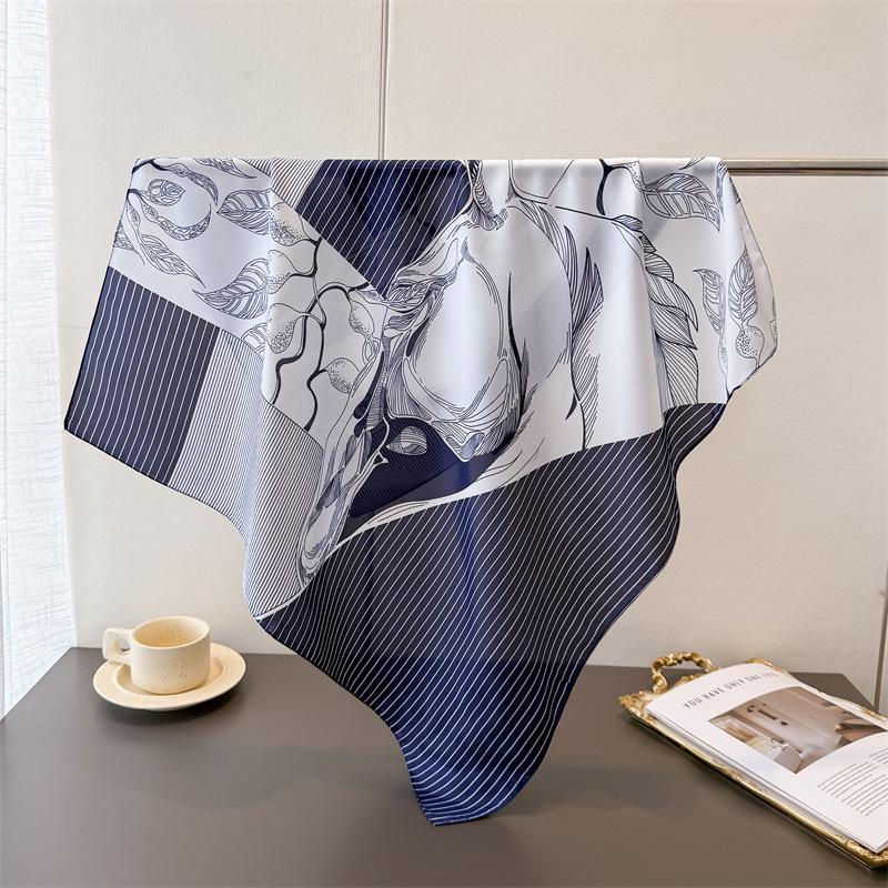 Luxury Satin Silk Shawl Square Women Scarf Tie Wraps Neckerchief Scarves Lady Headband Bandana Foulard 70x70cm