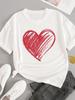 (Asian Size) T-shirts Fashion O-neck Female Casual Women's Top T Clothing Love Watercolor Style Print Short Sleeve Graphic Tee
