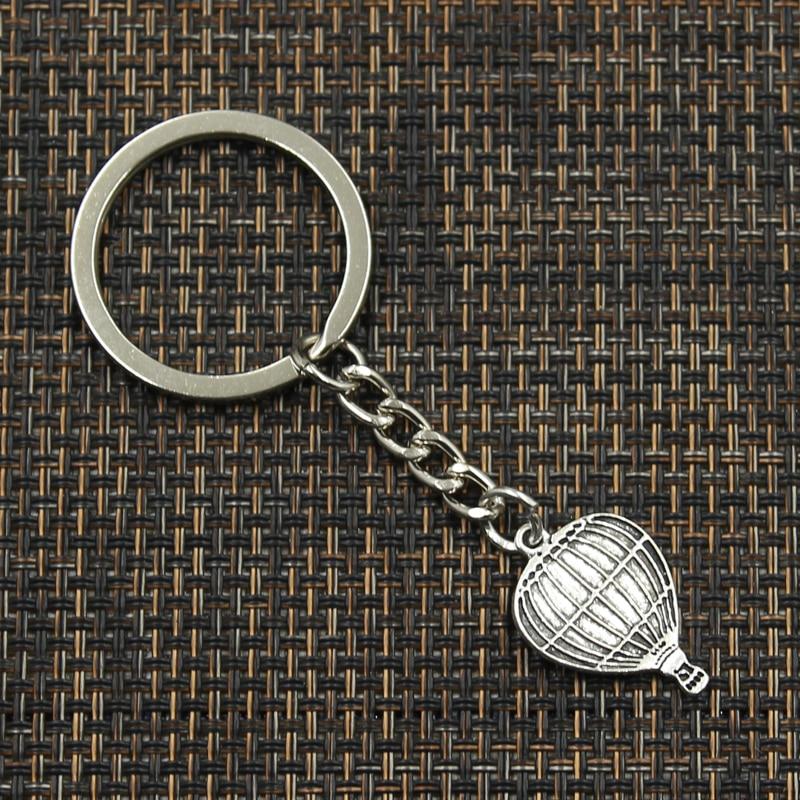 Mode 30mm Schlüsselanhänger Metall Schlüsselanhänger Schlüsselanhänger Schmuck Antik Bronze Silber Farbe plattiert Heißluftballon 24x16mm Anhänger