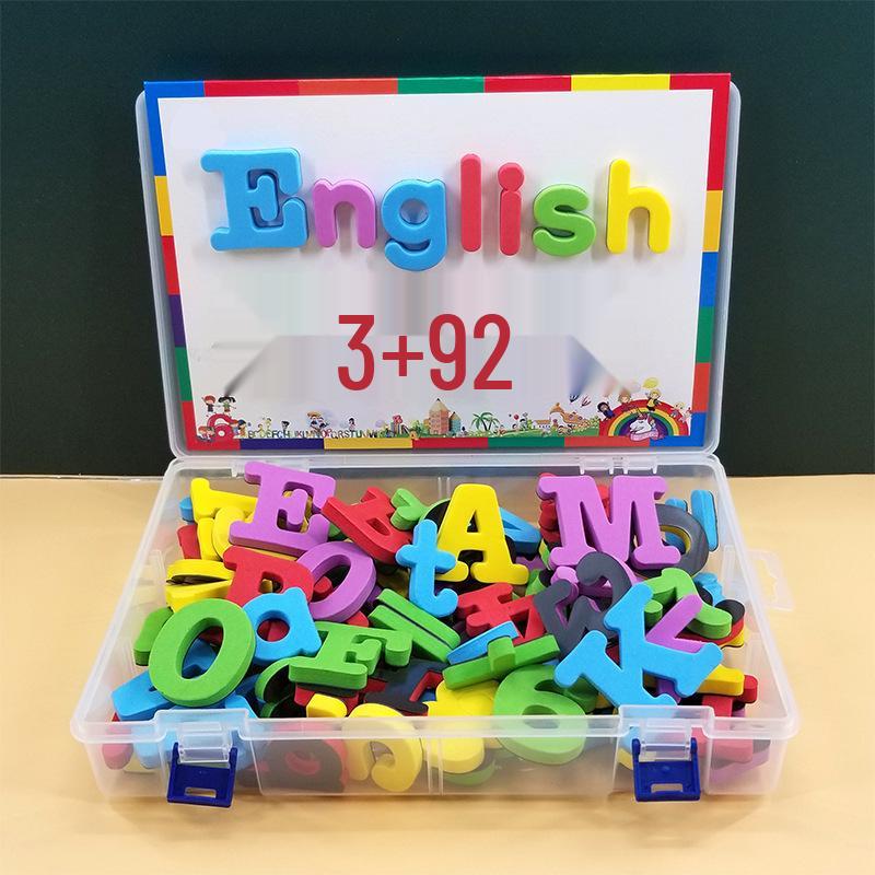 Colorful Magnetic EVA Letters & Numbers: Educational Whiteboard Stickers for Kids.