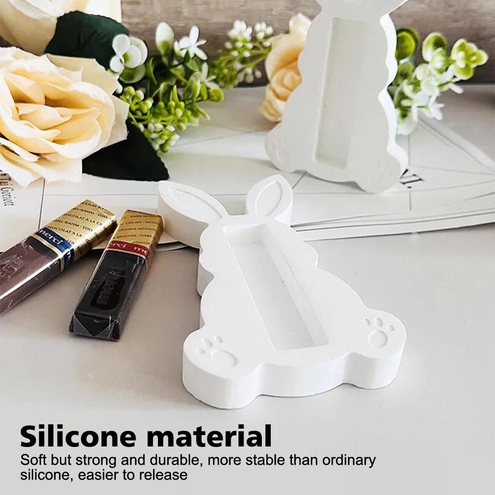 Easter Chocolate Bar Holder Silicone Mold Easter Bunny Silicone Mold Plaster Rabbit Chocolate Holder Casting Molds Home Decor