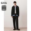 GXG Men's Custom-Woven Matte PU Leather Snap-Button Casual Jacket