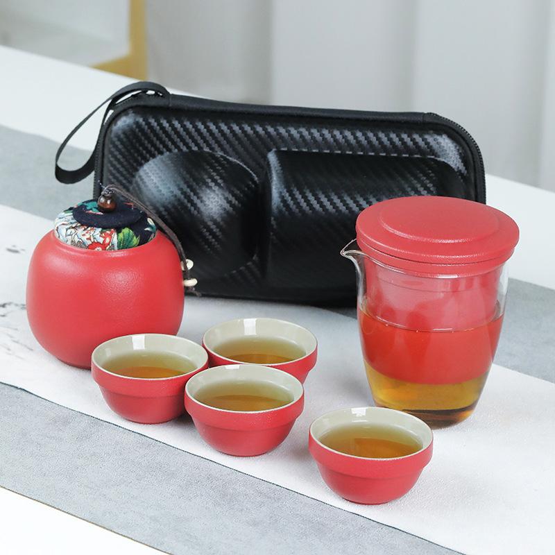 Travel tea set Outdoor tea cup Kuaike cup Portable car Kung Fu tea set Tea separation Mid-Autumn Festival gifts