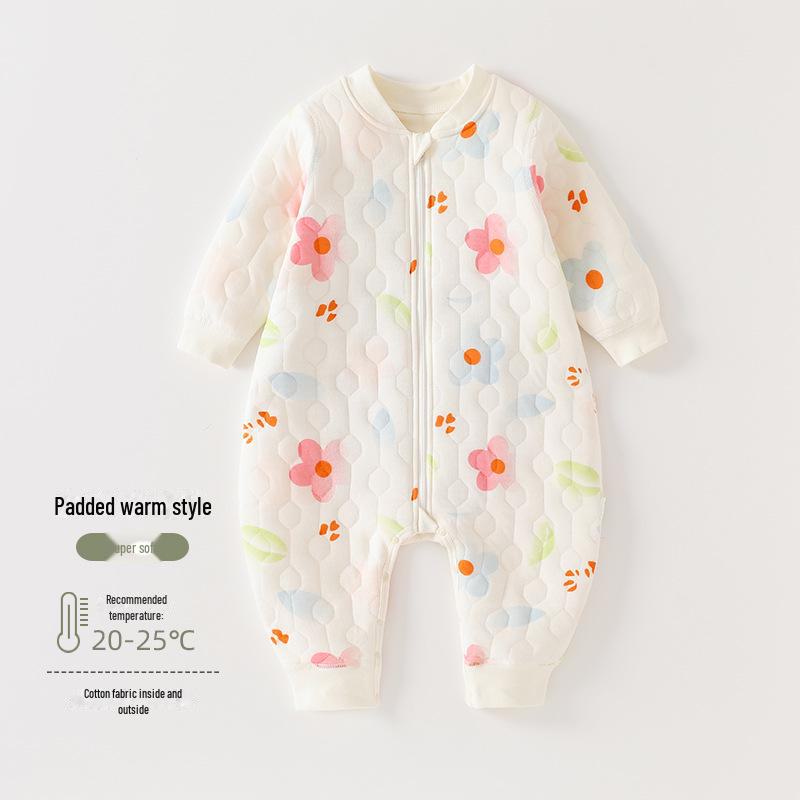 Newborn Quilted Zipper Sleeping Bag: Anti-Kick, Split-Leg Pajamas for Autumn & Winter