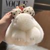 Cute Rex Rabbit Fur Bow Keychain & Bag Charm