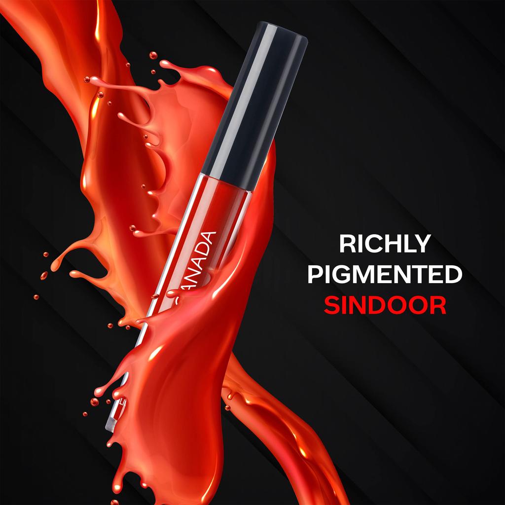 FACES CANADA Liquid Sindoor - Red, 2.5 Ml | Highly Pigmented Rich Color | Quick Drying & Long Lasting | Velvet Matte Finish | Water-Proof | Smudg