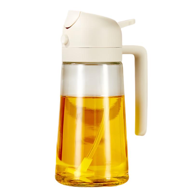 Leak-Proof Glass Dispenser: 2-in-1 Oil & Vinegar Spray Bottle, Soy Sauce & Seasoning Container