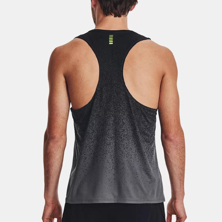 Under Armour Rush Logo Gradient Tank Men Tops Black 1377314-002