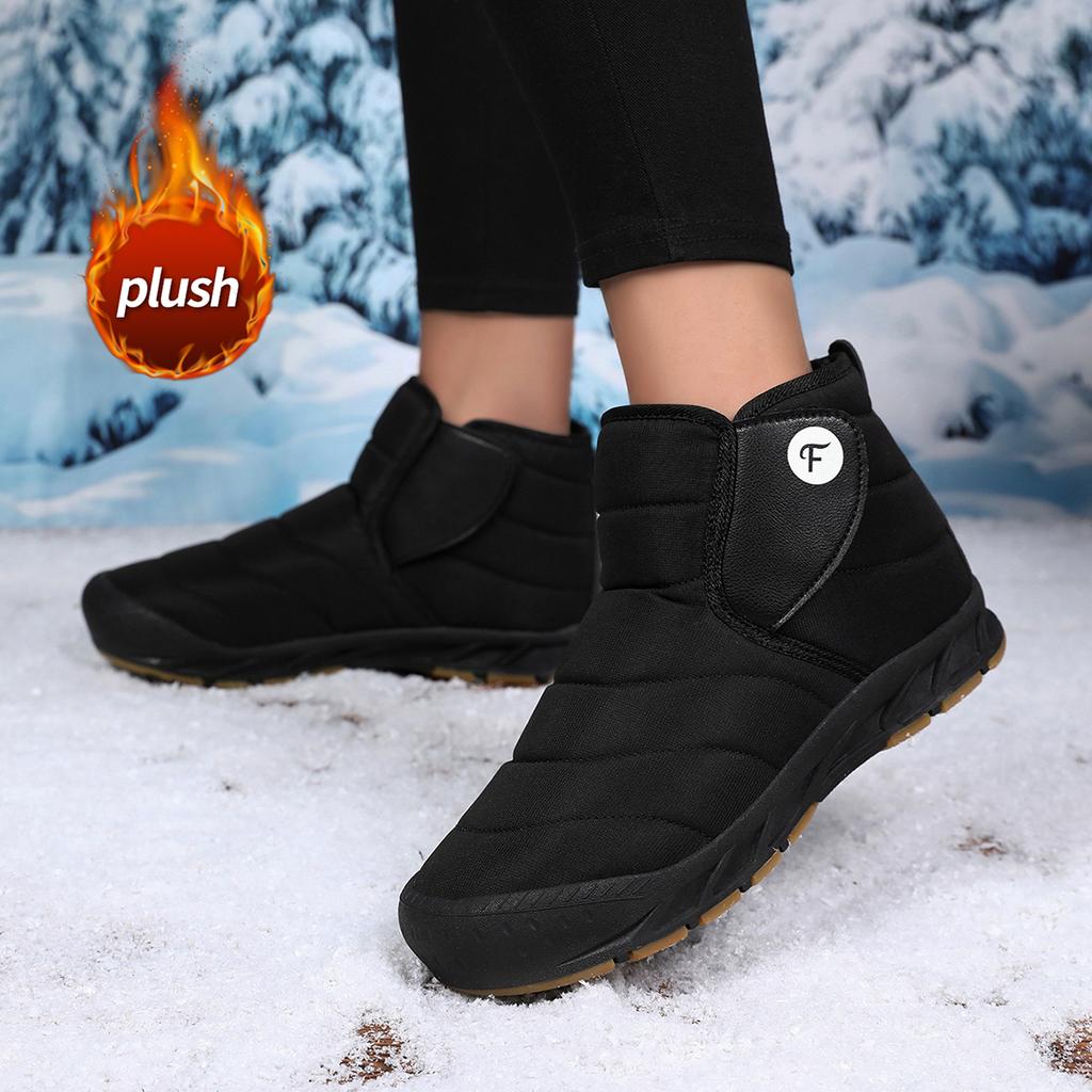 TUINANLE Dámské zimní boty Kožešinové teplé kotníkové boty Dámské zateplené plyšové protiskluzové bavlněné boty