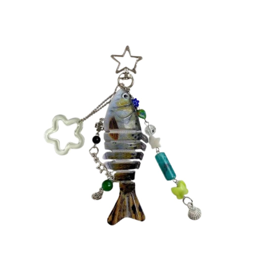 Bionic Design Artificial Fish Pendant Phone Lanyard Fish Bait Lanyard  Backpack