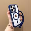 Applicable to iPhone16promax mobile phone case transparent magnetic suction Apple 15 adjustment hand rope acrylic anti-drop protection
