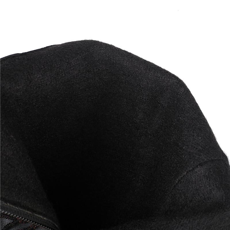 Damen High-Heel Stiefel Herbst und Winter neu Europäische und amerikanische Stiefel mit dickem Absatz und Fransen Übergröße mittelhohe Stiefel