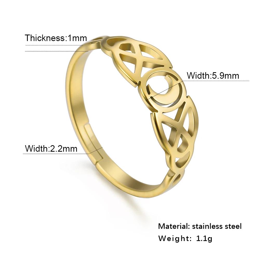 Skyrim Mond Irische Knoten Edelstahl Verstellbarer Ring Damenmode Retro Hochzeit Jahrestag Geschenk Schmuck Neu 2026
