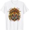 T-shirt Colorata Maschera Maya Azteca Uomo Casual Traspirante Grafica Maglietta Viaggio