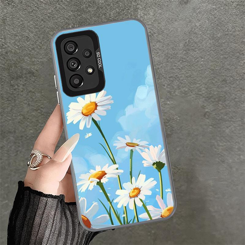 Daisy Flowers Aesthetics Soft Phone Case for Samsung A17 A16 A15 A14 A13 A57 A56 A55 A54 A53 A37 A36 A35 A34 A33 A26 A25 A24 A23