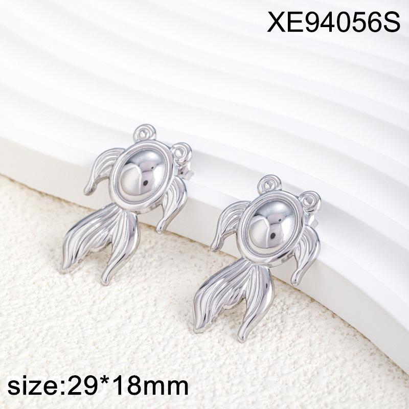 Fashionable Goldfish Stud Earrings for Women - Titanium Steel Gold-Plated Animal Ornaments