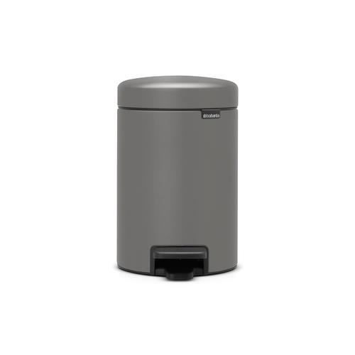 Poubelle à pédale - Brabantia - NewIcon - 3L - Mineral Concrete G - Gris
