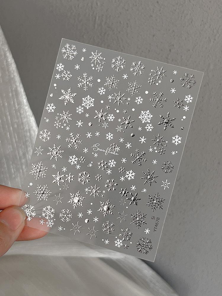 3D Embossed Christmas Wreath And Bell Nail Art Stickers Festive DIY Manicure Decorations Adhesive Nail Accessories