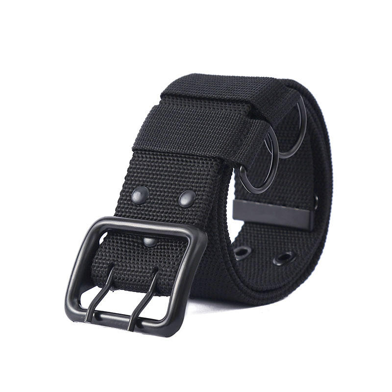 

Tactical Double Pin Buckle Belt Unisex Waist Strap With D Rings 6cm Width For Outdoor Hiking Training Casual Daily Sports Wear 110cm чёрный